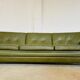 Vintage danish 3 person svend skipper lounge sofa in olive green leather