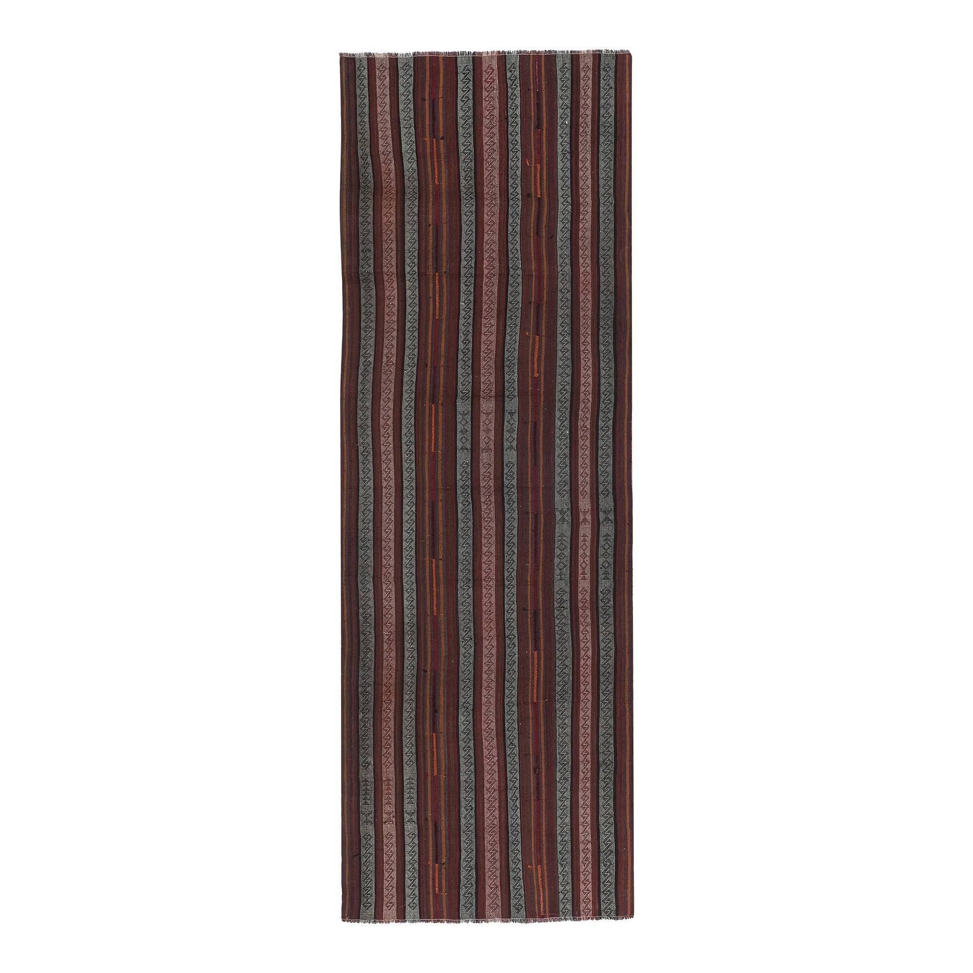 Vintage Turkish hallway rug 131x395 cm