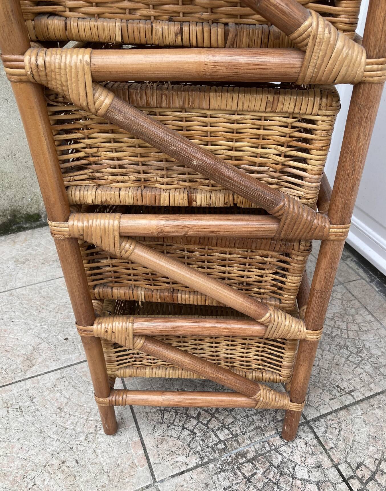 Vintage rattan chiffonier