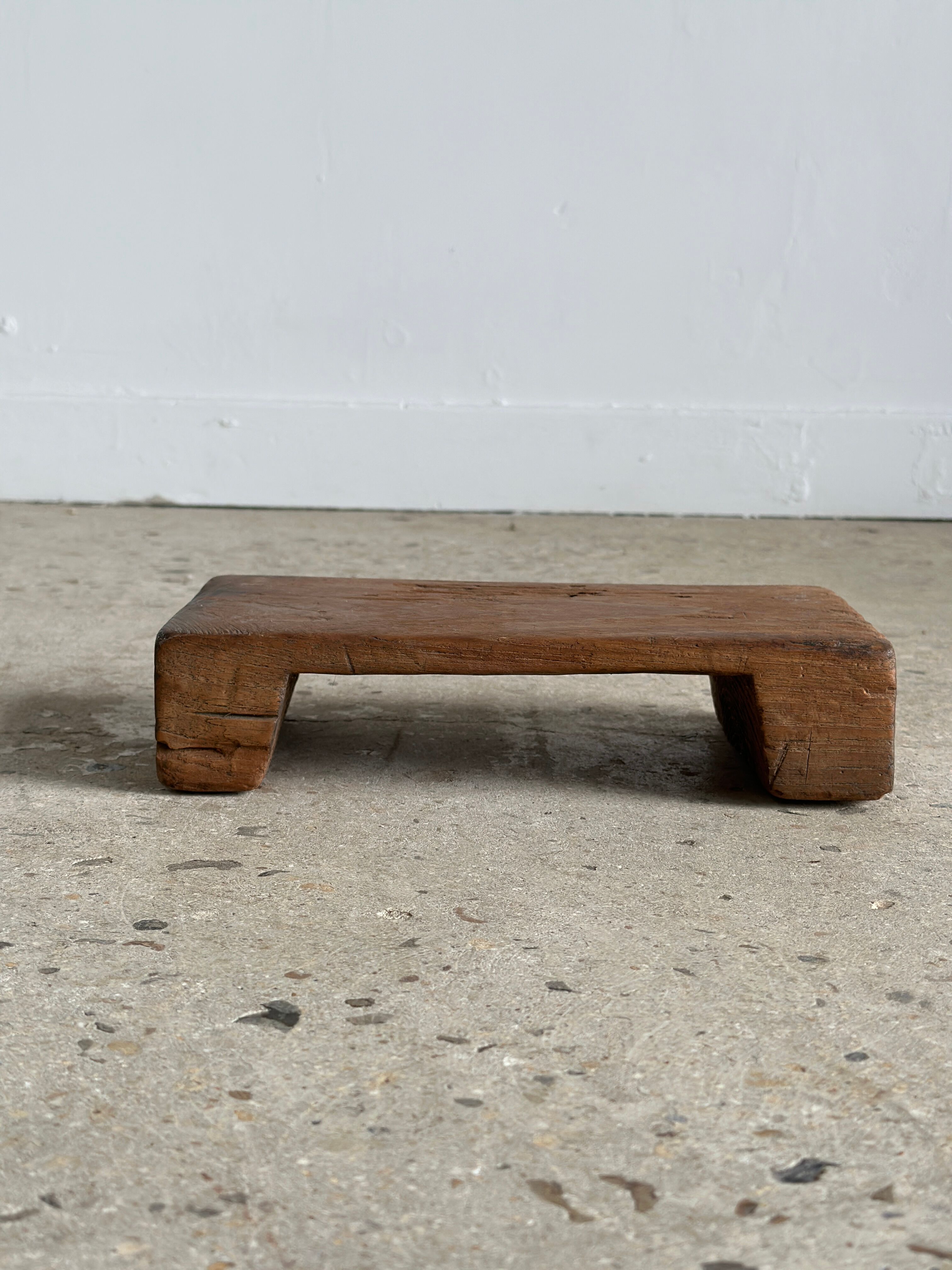 Mini Asian teak side stool blonde