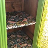 Art Deco Gin Buffet, painted in Farrow and Ball with a William Morris-inspired interior