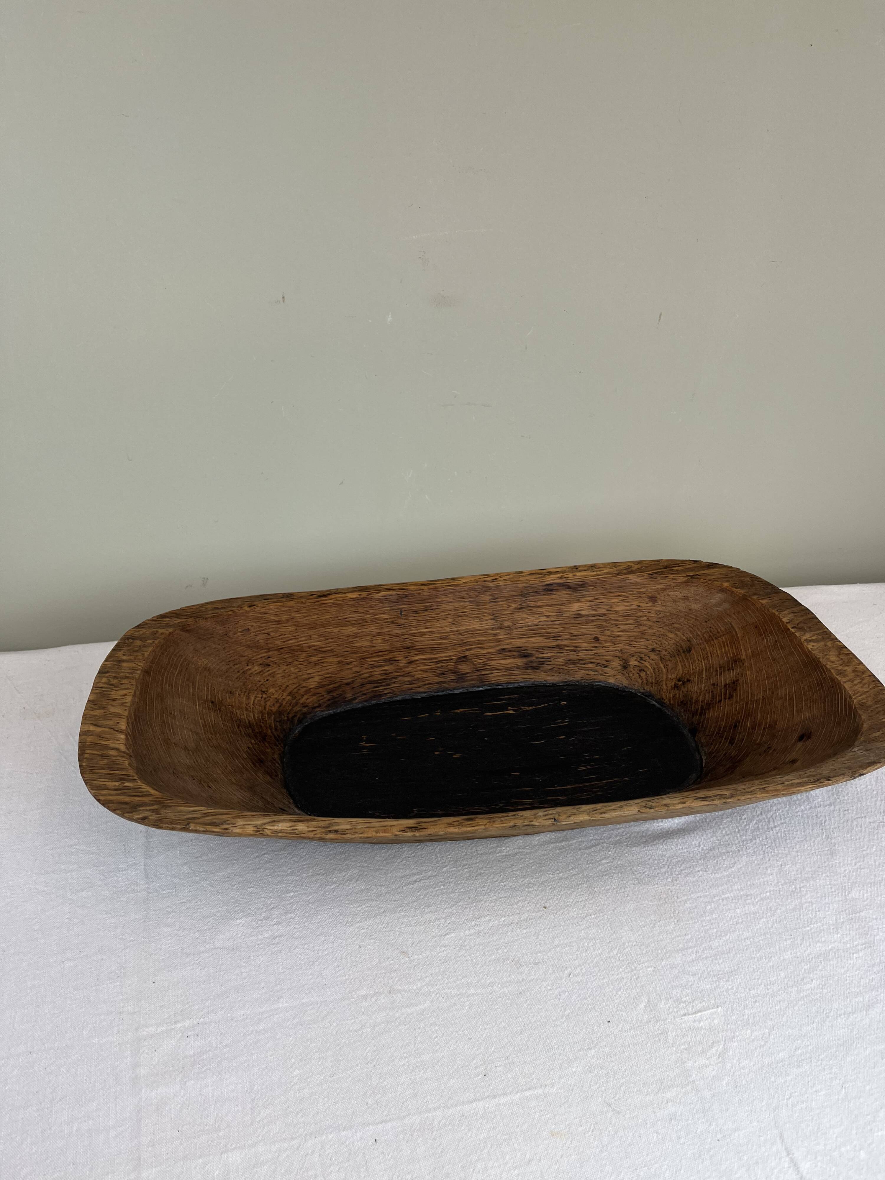 antique carved wooden catchall