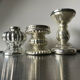 Set of 3 vintage mercury glass candleholders