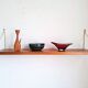 Teak and brass shelf, vintage scandinavian 1960s