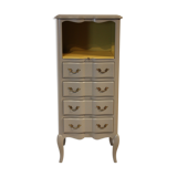 Chiffonier style Louis XV painted vintage