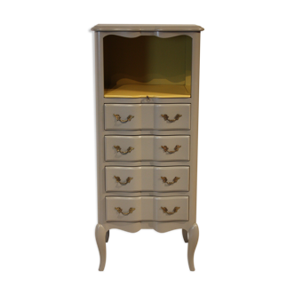 Chiffonier style Louis XV painted vintage