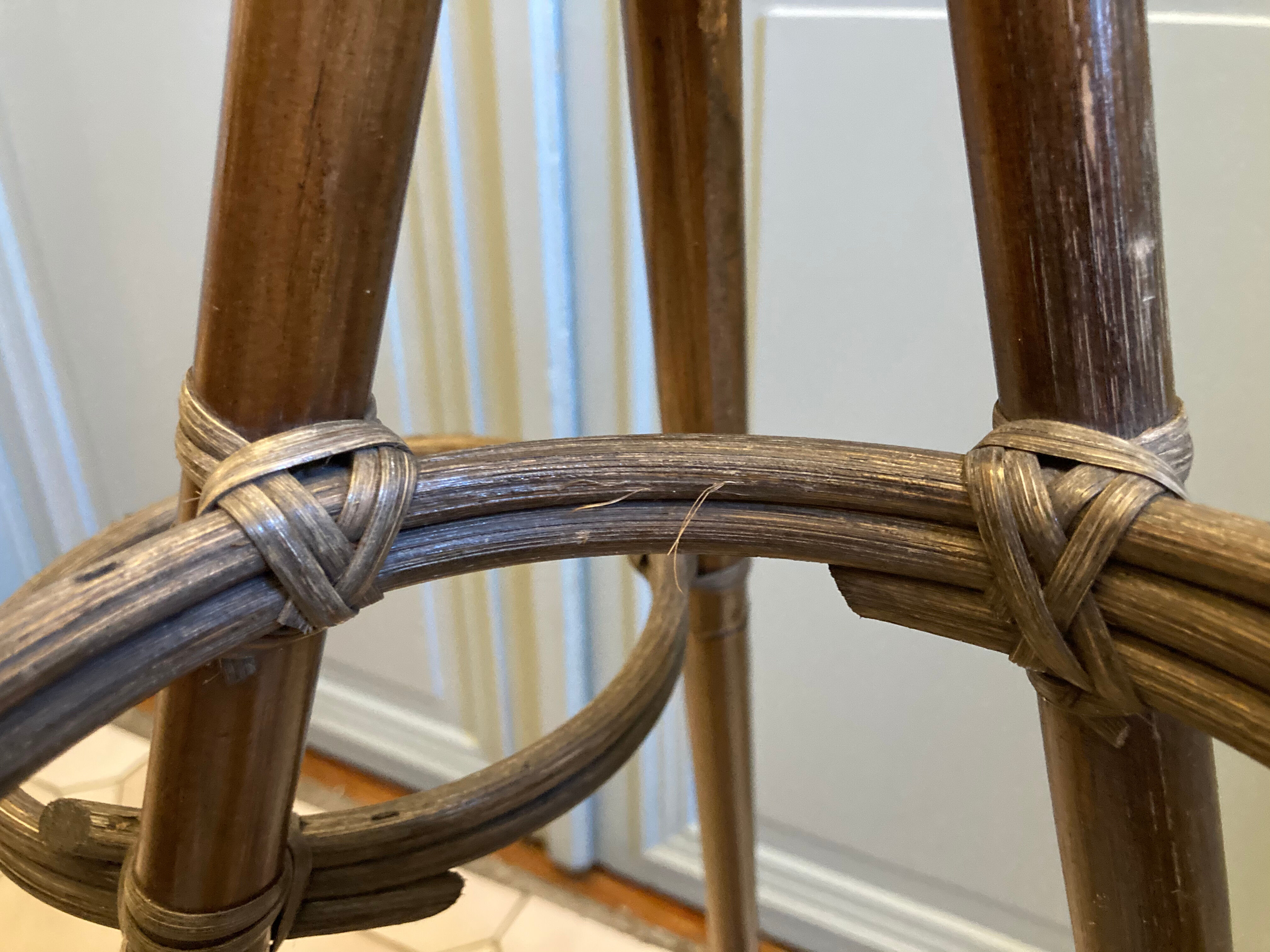 Vintage rattan plant holder