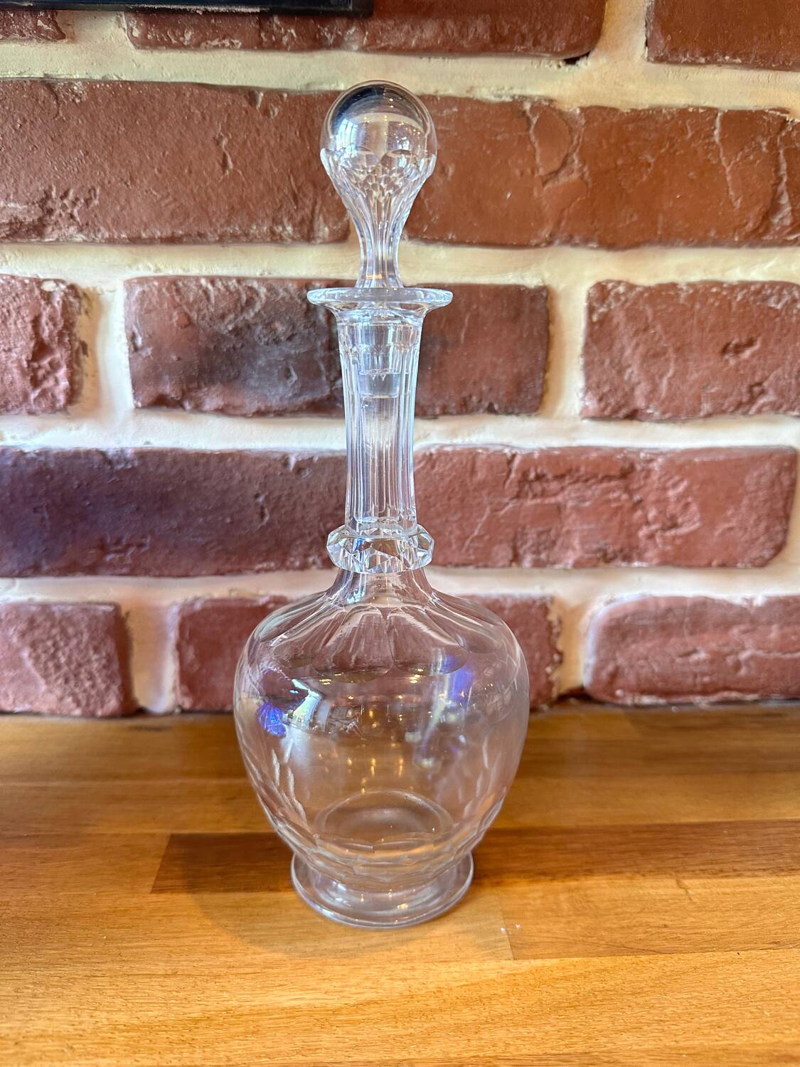 Chic vintage carafe in chiseled glass
