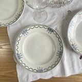 6 antique earthenware dessert plates from Saint Amand.