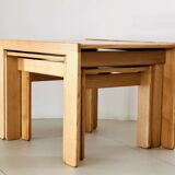 Model 777 ash nesting tables by Afra & Tobia Scarpa for Cassina, Italy 1960s