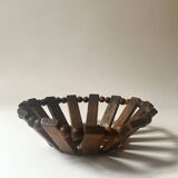 Turned wooden fruit basket/bowl, France 1970