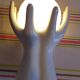 Vintage hand lamp ceramic white with opaline globe