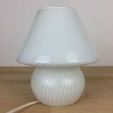 Lampe champignon verre blanc Murano