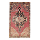 Tapis oriental vintage anatolien rouge bordeaux et noir, laine fait main