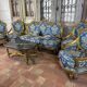 Salon Louis XVI doré complet - Canapé 3 places + 4 fauteuils