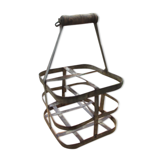 Bottle basket, made of metal