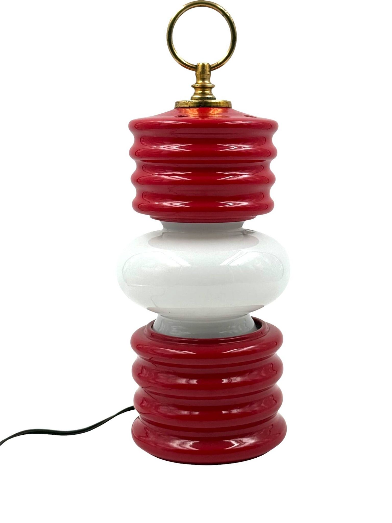 Lampe de table en forme de lanterne de l'ère spatiale, Ceramiche Fiorentine, Italie, années 1970