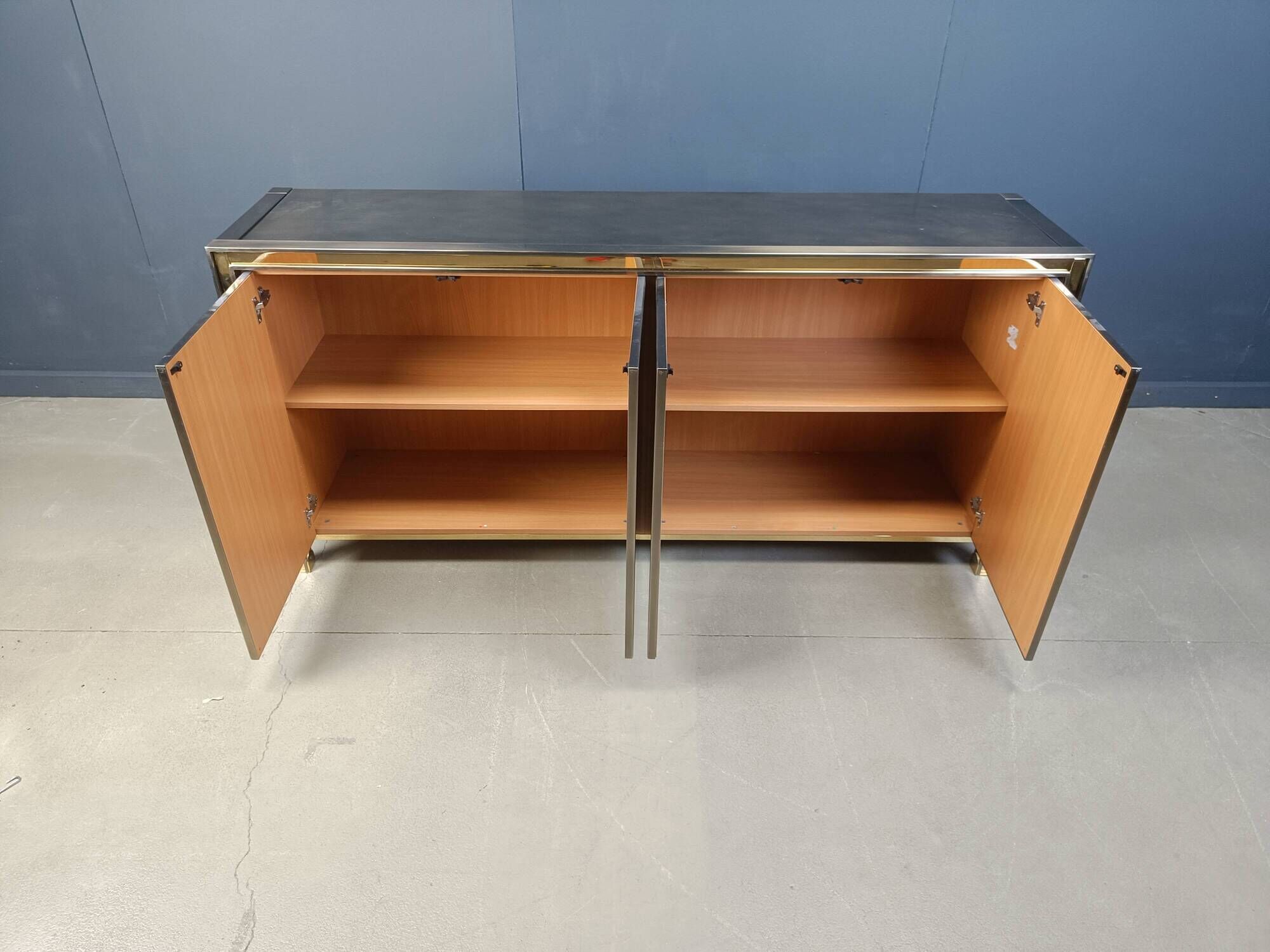 Vintage brass credenza by Belgochrom, 1970s