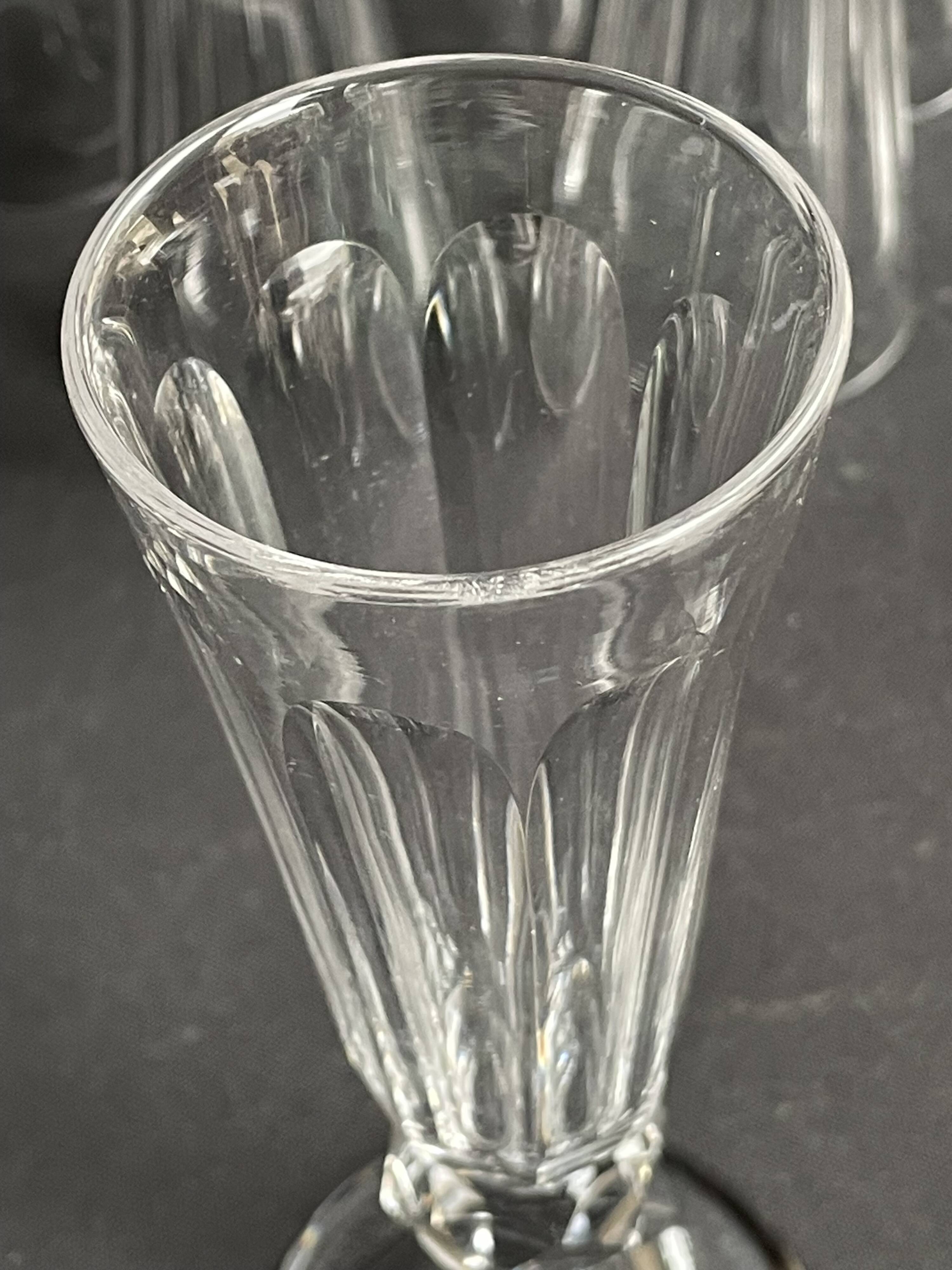 6 Baccarat/Saint Louis champagne flutes - 19th century