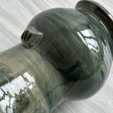 Green marbled ceramic vase