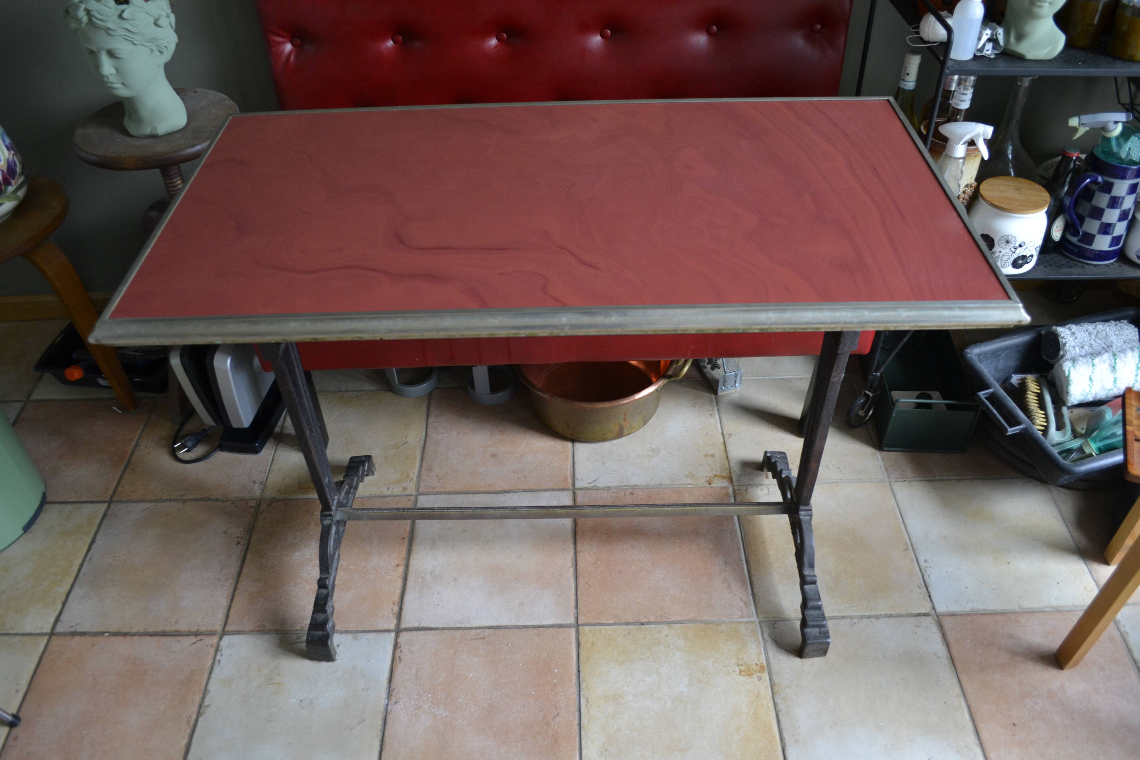 Red bistro table