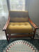 Magnificent velvet fabric rattan armchair - vintage
