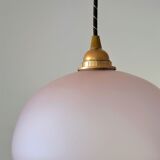 Pink frosted glass globe hanging
