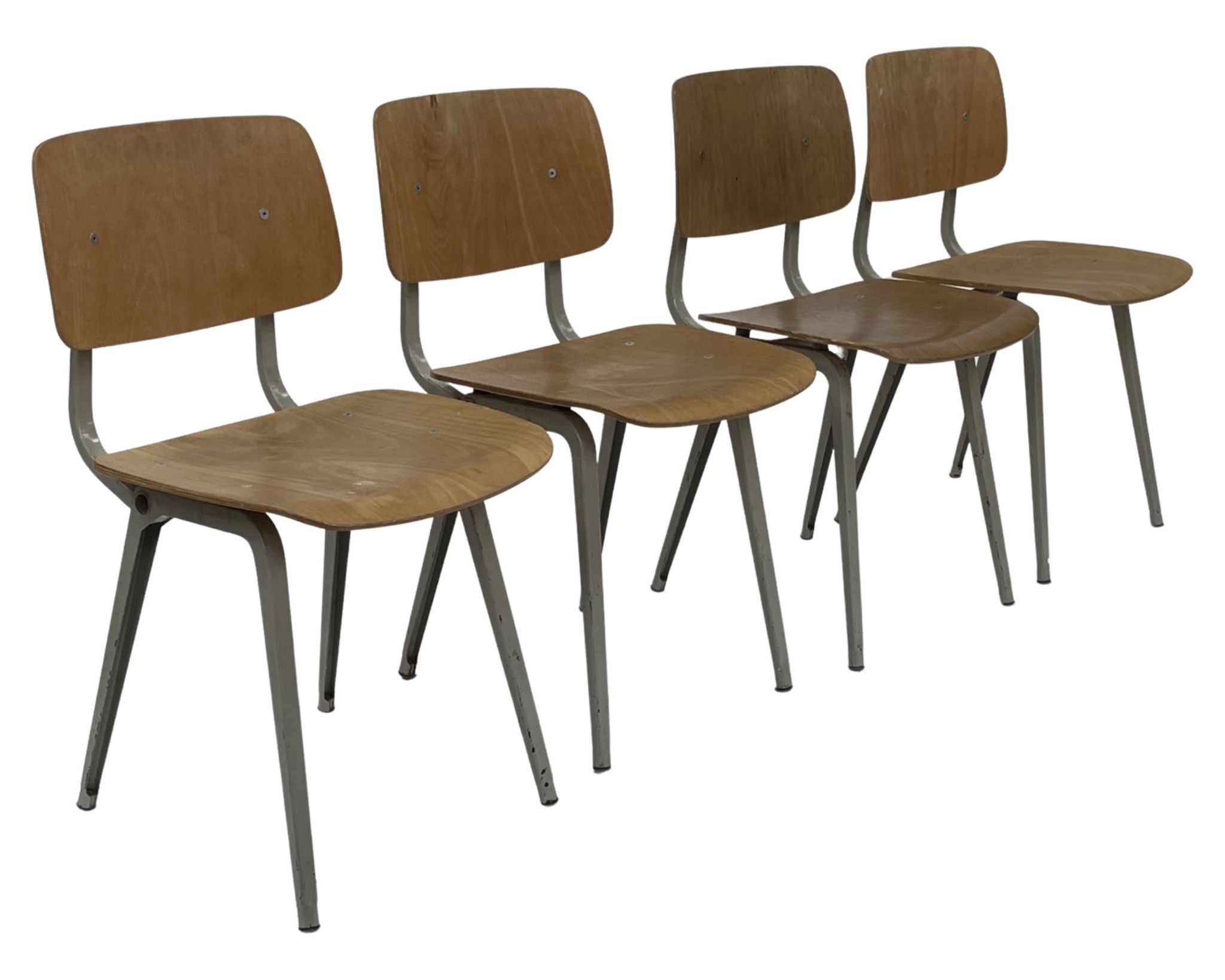 Set of 4 first edition Revolt chairs, Friso Kramer for Ahrend de Cirkel