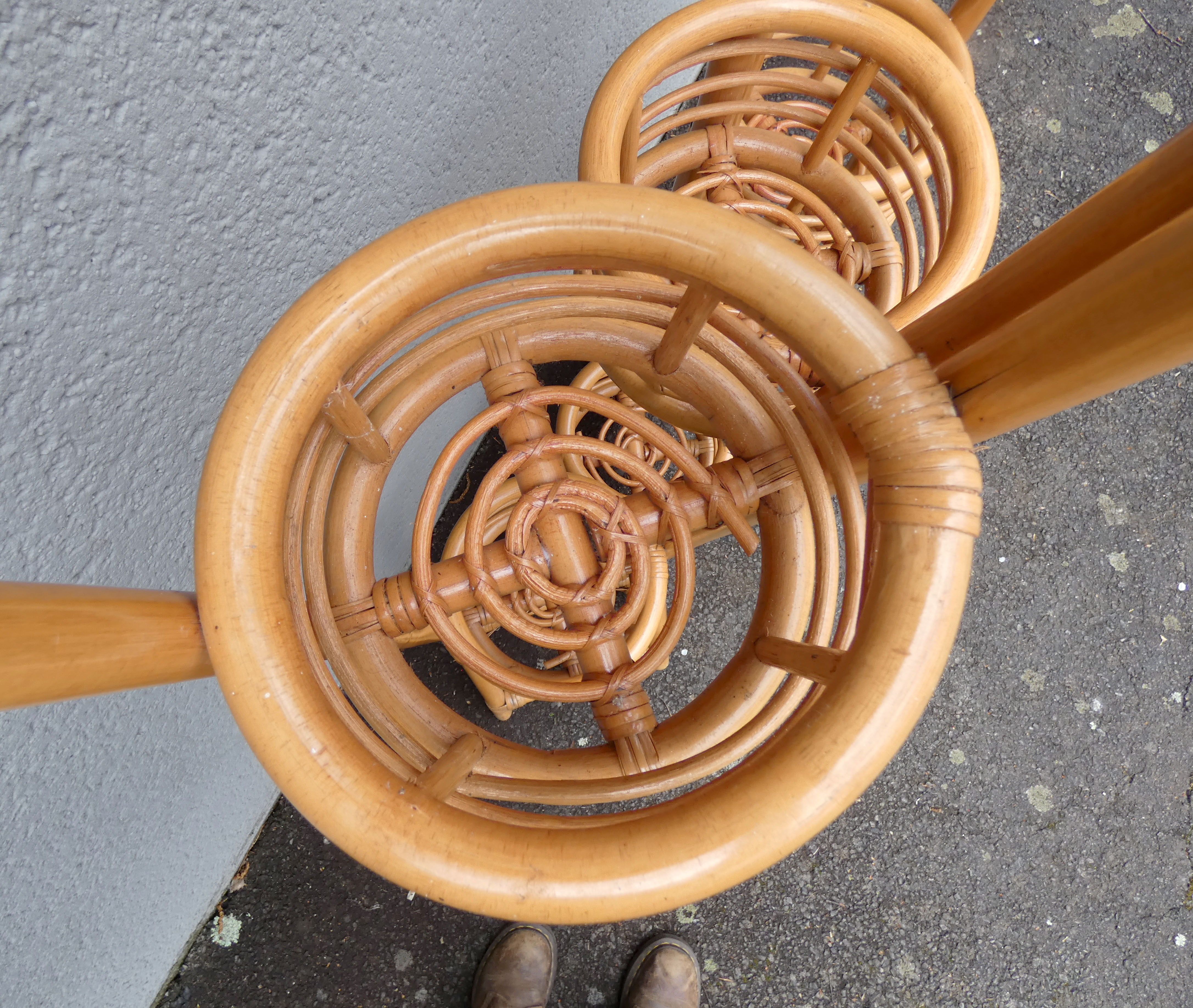old vintage rattan plant screen