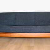 Canapé pliable danois vintage noir bouclé, années 1970