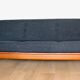 Canapé pliable danois vintage noir bouclé, années 1970