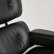 Lounge Chair and ottoman in black leather by Charles & Ray Eames, Vitra