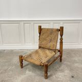 Rope and beech armchair