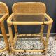 Paire de chevets vintage rotin et verre