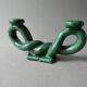 woven ceramic candlestick, slip, 1970s, Vallauris