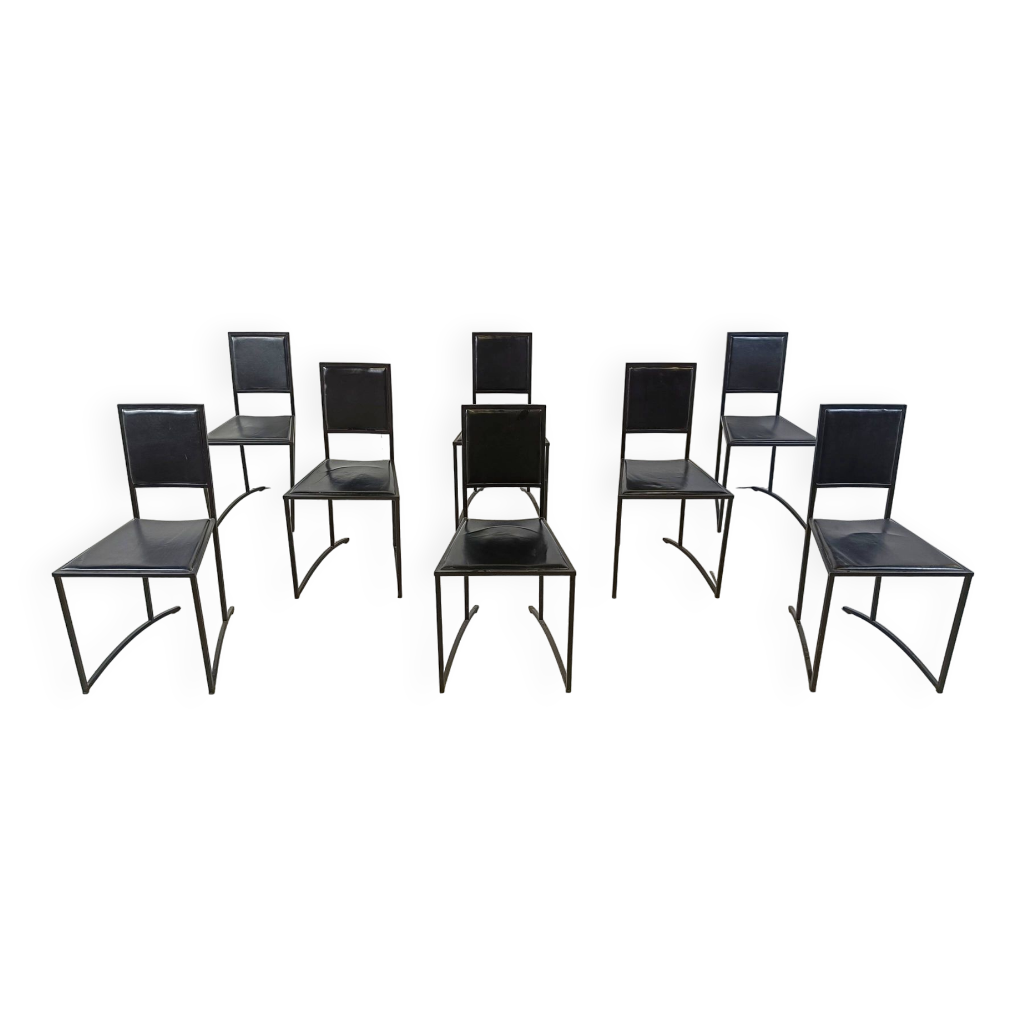 Vintage post modern dining chairs, set of 8