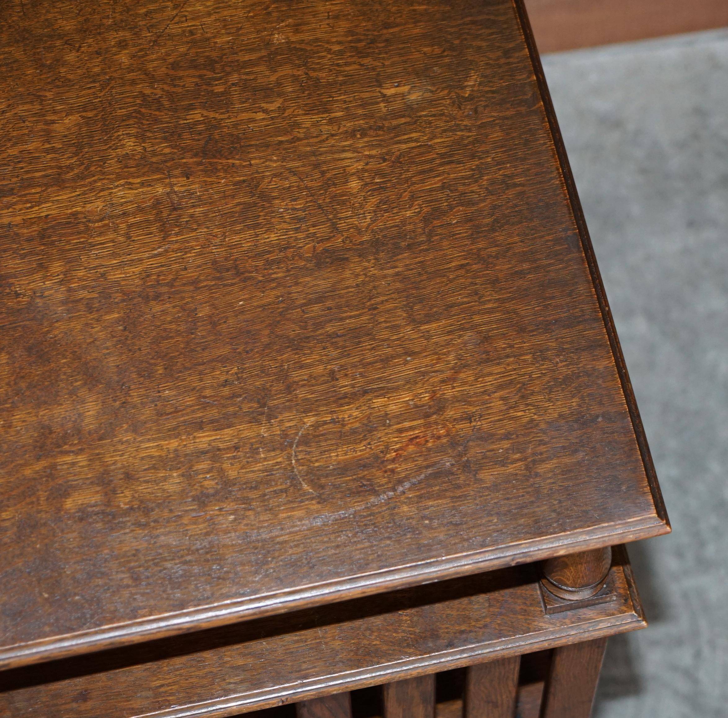 Victorian oak revolving library table circa 1880.