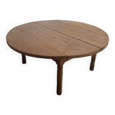 Table basse ronde aerogommée en chêne massif