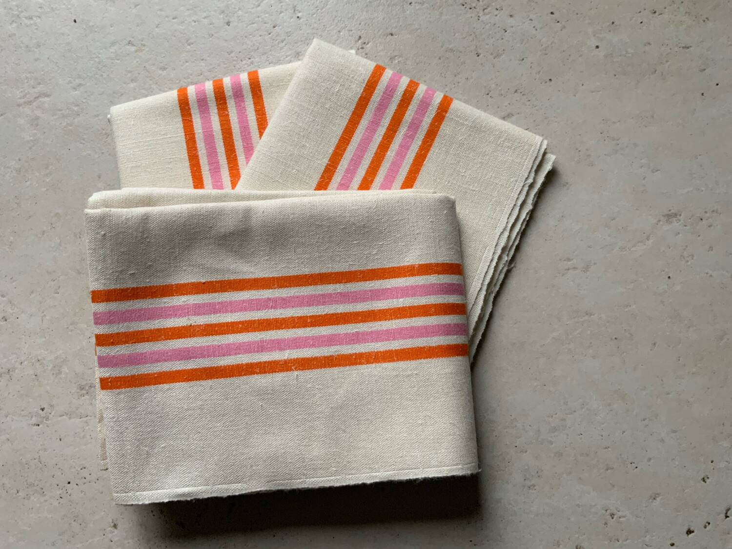 Trio of old new linen cotton XL mixed tea towels