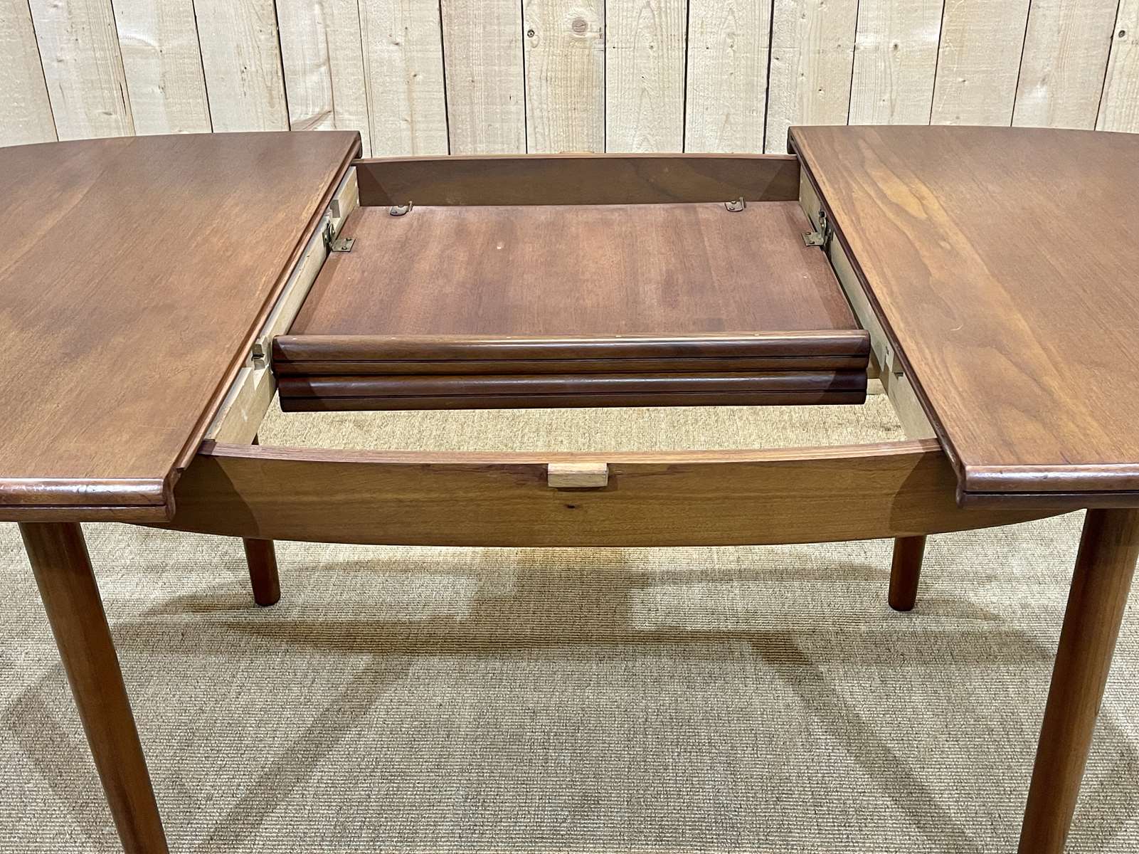 1970s teak table with butterfly extension