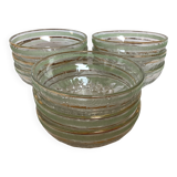 Nine antique frosted glass bowls