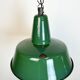 Grande Lampe à Suspension Industrielle en Émail Vert, 1960s