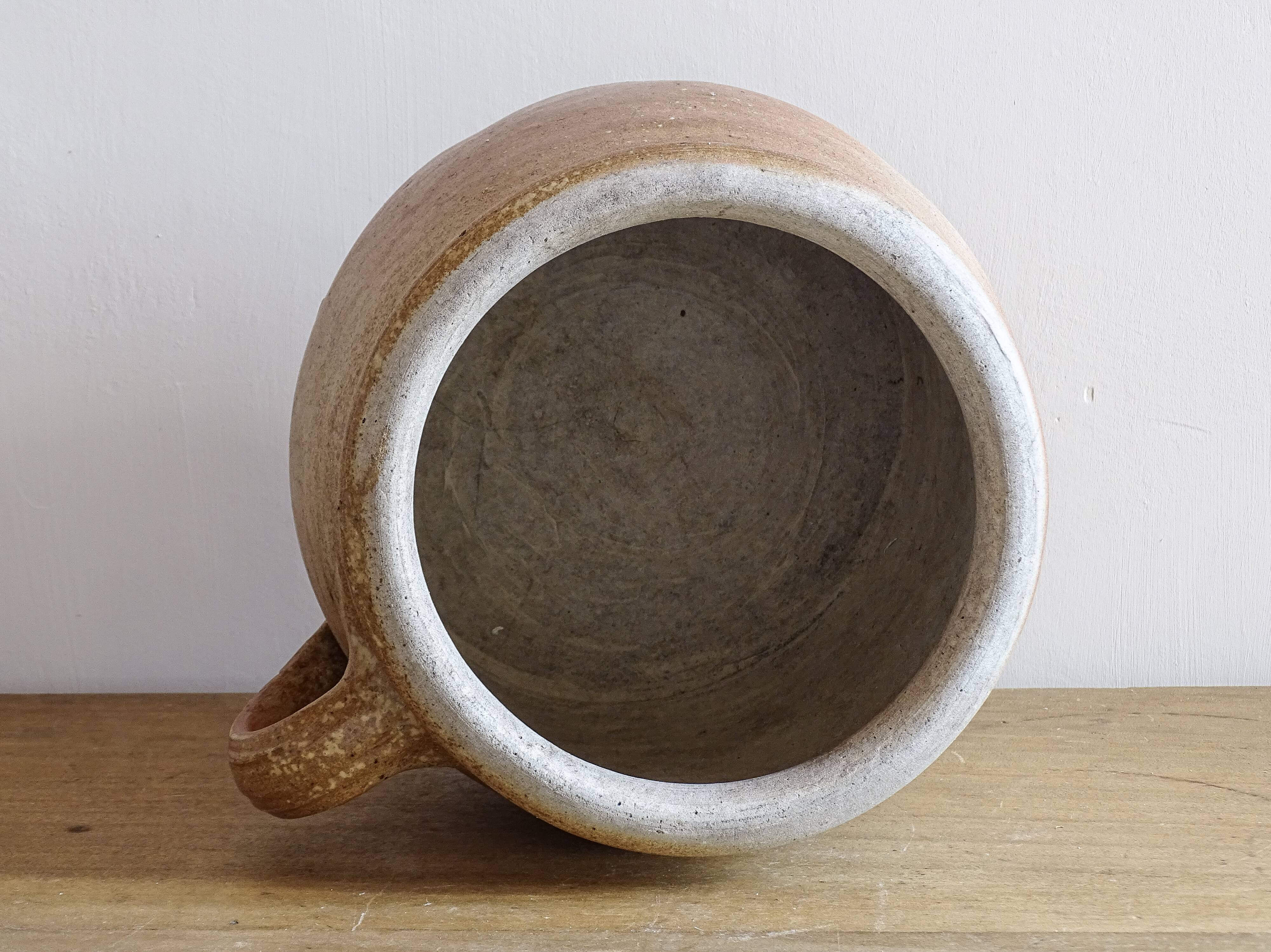 Rustic Antique Stoneware Jar with Handle