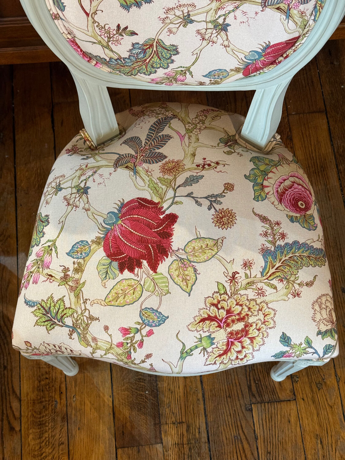 Louis XVI style medallion chair – traditional upholstery