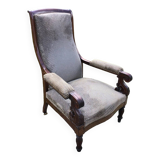 Voltaire wooden armchair in mahogany wood