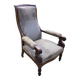 Voltaire wooden armchair in mahogany wood