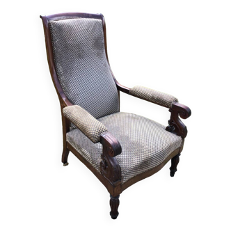 Fauteuil voltaire en bois en bois d’acajou