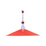 Retro Red Designer Pendant Light | Metal Hanging Vintage Designer Lamp From The Mid-Century