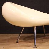 70's design sofa in fiberglass and chromed metal