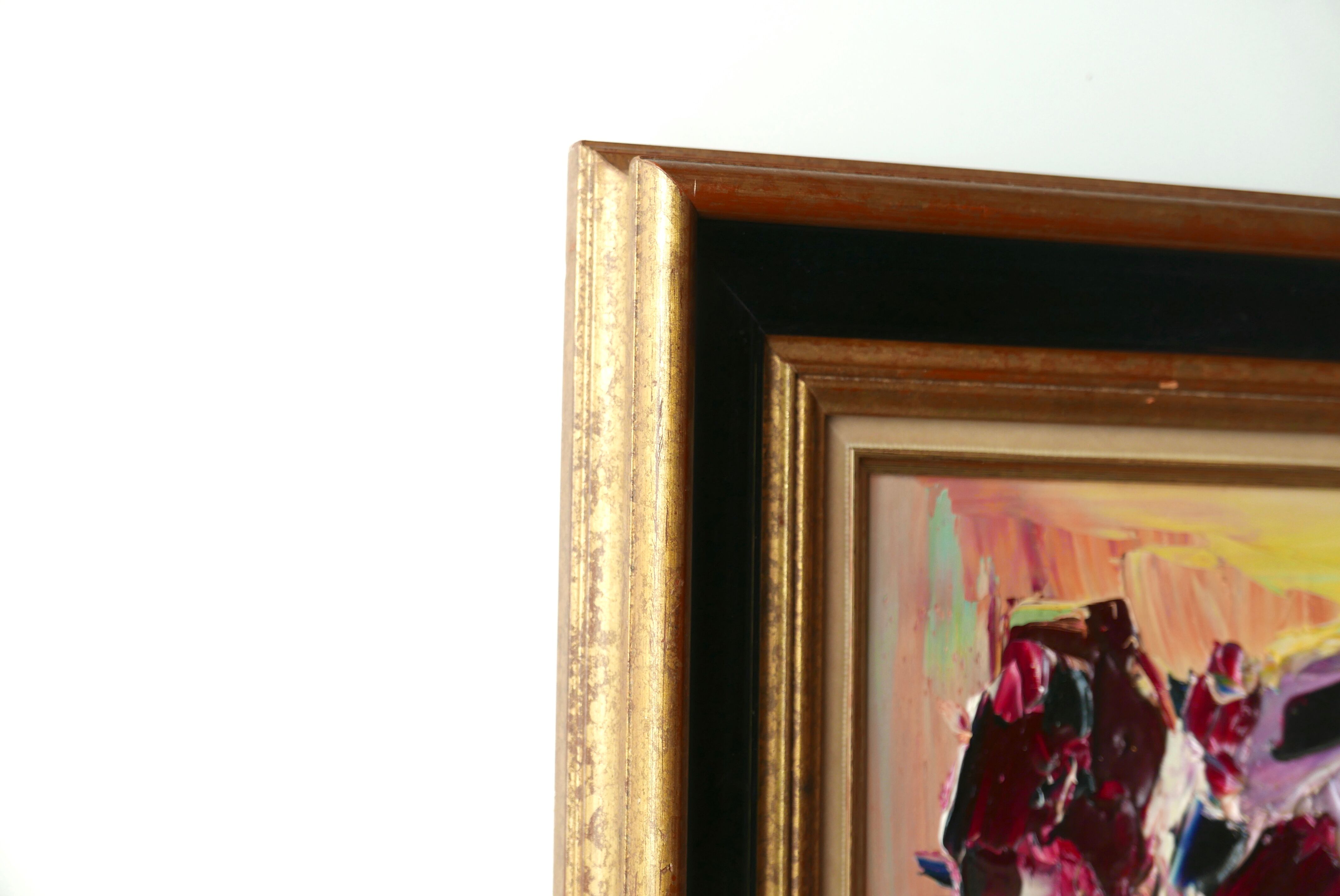 Signed oil painting: bouquet of flowers, 70s